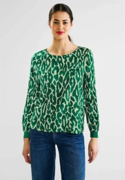 STREET ONE MIT LEO PRINT - Bluse - Grün -Trendgeschäft Für Modische Damenbekleidung 003dcb07d0f0449cb73af67344bcdf19 1