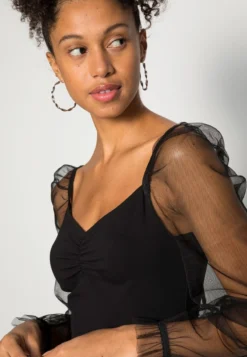 Even&Odd LONG PUFF SLEEVES RUSHING BODYCON DRESS - Cocktailkleid/festliches Kleid - Black -Trendgeschäft Für Modische Damenbekleidung 2113c43a644a4d11a7f109a500a5177d