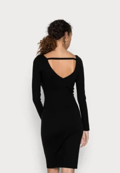 Anna Field OFFENER RÜCKEN BODYCON MINI STRICKKLEID - Etuikleid - Black