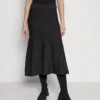 FLARE GABRIEL SHINE MIDI SKIRT - A-Linien-Rock - Deep Coal
