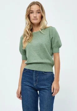 Minus LIVA - T-Shirt Basic - Basil Green Melange -Trendgeschäft Für Modische Damenbekleidung 40cdce3b5868486d805d120555673bf3 1