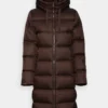 Marc O'Polo COAT LONG FIX HOOD WITH DRAWSTRING LONG ZIPPER - Daunenmantel - Hickory Brown