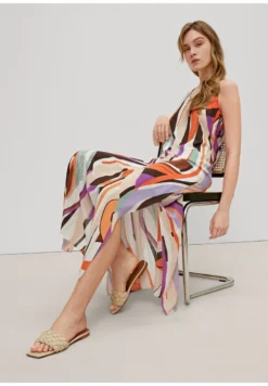 Comma Maxikleid - Brown Aop -Trendgeschäft Für Modische Damenbekleidung 699ffaf1f0354187926f96cd31dead08