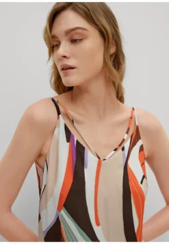 Comma Maxikleid - Brown Aop -Trendgeschäft Für Modische Damenbekleidung 6a77227de3cb4c778cf888071aadd55d