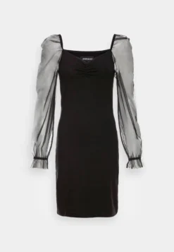 Even&Odd LONG PUFF SLEEVES RUSHING BODYCON DRESS - Cocktailkleid/festliches Kleid - Black -Trendgeschäft Für Modische Damenbekleidung 6b2864728d8747a495146299a2475f69