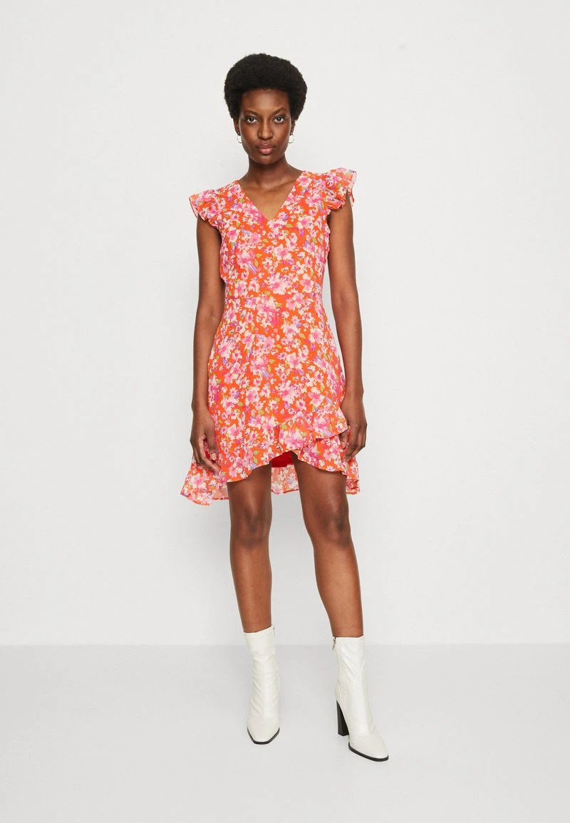 Anna Field VOLANT SHORT DRESS - Freizeitkleid - Red/multicoloured 1 Anna Field VOLANT SHORT DRESS - Freizeitkleid - Red/multicoloured