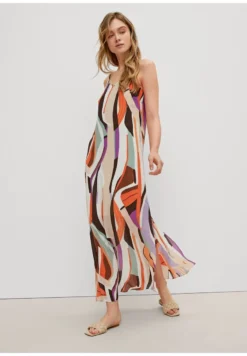 Comma Maxikleid - Brown Aop -Trendgeschäft Für Modische Damenbekleidung 874548f66c904062803e31583489a2d6