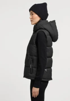 Khujo EDEN MATT - Weste - Schwarz -Trendgeschäft Für Modische Damenbekleidung c2770a9d7aba4e319f2b4936b5bc5d11