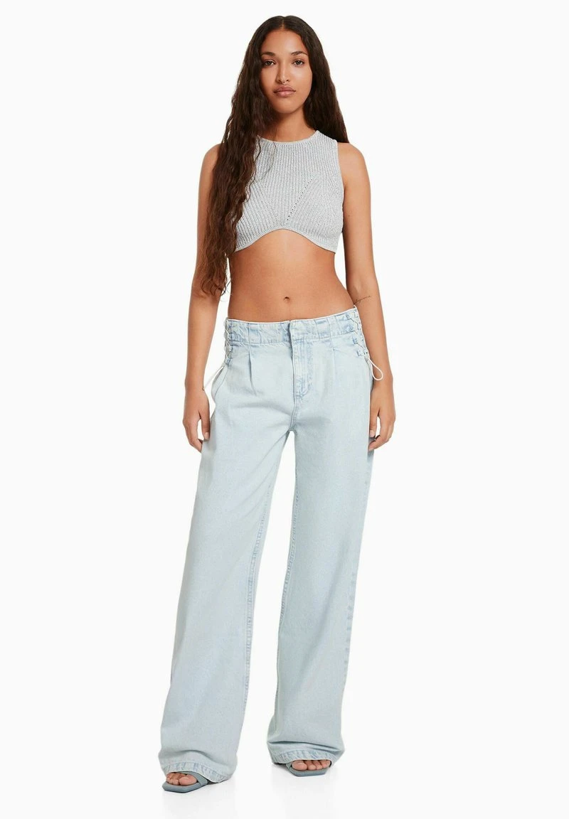 BERSHKA WIDE LEG 90S TIE - Jeans Straight Leg - Light Blue 2 BERSHKA WIDE LEG 90S TIE - Jeans Straight Leg - Light Blue – Bild 2