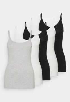 Anna Field 5 PACK - Top - Black/white/mottled Light Grey